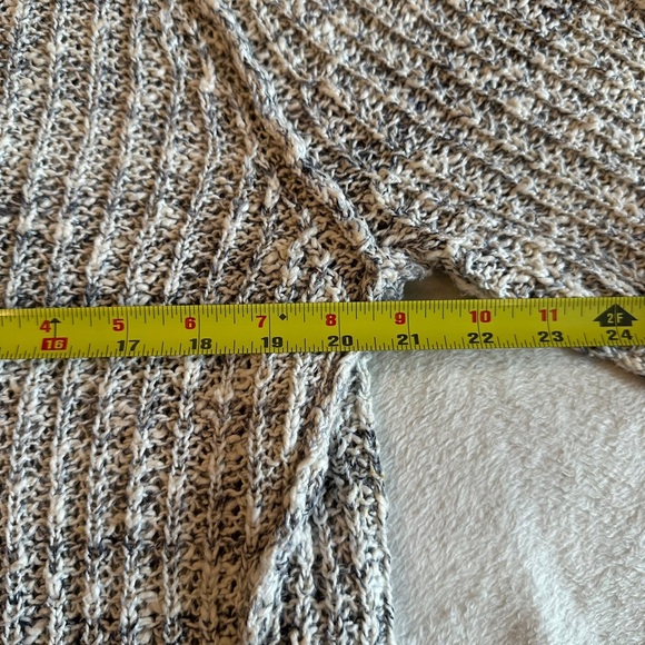 Free People Heathered Marled Knit Gray Blue Scoop Neck Tunic Sweater - Picture 6 of 9